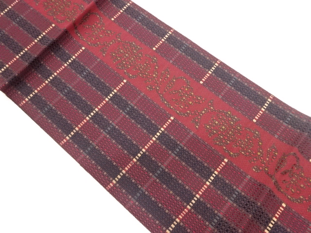 JAPANESE NAGOYA OBI / WOVEN ABSTRACT GRID